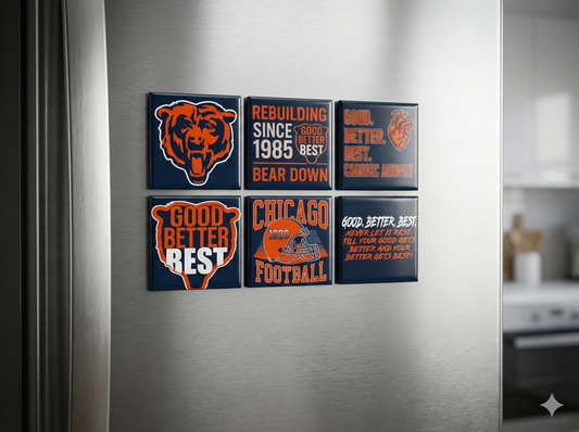 Chicago Football “Good, Better, Best” Magnet Set (Set of 6)